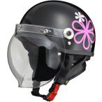 15日クーポン配布 リード工業 LEAD バイク スクーター 自転車 ハーフ ヘルメット CROSS CR-760 ブラックフラワー フリーサイズ (57-60cm未満)