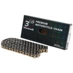 スリード ThreeD バイク用チェーン 525ZN ブラック&ゴールド 124L MLJ (カシメジョイント) NXリングシール 排気量 〜1200cc