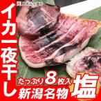 お歳暮 御歳暮 海鮮 ギフト 新潟名物 いか一夜干し 塩８枚入  2枚入×４袋 送料無料 烏賊 イカ おつまみ 肴 日本酒に合う 新潟見田元七商店