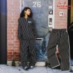 COOKMAN クックマン Chef Pants Semiwide Negro Leagues NY Black Yankees シェフパンツ ブラック ストライプ ロング 131-53874