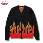 COOKMAN クックマン Knitted Cardigan Flame Black ニットカーディガン フレイム ブラック ユニセックス 231-53535