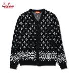ショッピングバンダナ COOKMAN/クックマン　カーディガン　Knitted Cardigan　「Bandanna Cross Black」 ブラック　バンダナ柄　ニット　（ユニセックス）