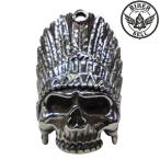  большой размер Biker bell Indian Skulll амулет *. исключая .* Biker * gremlin bell *ga-ti Anne bell индеец Skull 