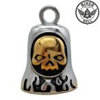 [ бесплатная доставка!] Biker bell SKULL FLAME GOLDl амулет *. исключая .* Biker * gremlin bell *ga-ti Anne bell 