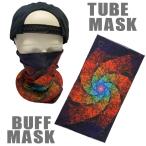 【メール便送料無料】ストレッチ素材チューブマスク『カラフル　スパイダー』BUFF-SPD   バフマスク　BUFF MASK  バイク