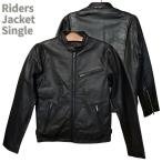 ショッピング水 バッファローレザー ライダースジャケット 水牛革 ｜ブラック｜シングル ライダースジャケット