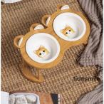  капот миска кошка для собака для посуда капот миска подставка бамбук производства керамика шт. имеется кошка посуда кошка для домашних животных 2 полосный 1 тарелка 2 тарелка маленький для средних собак высота настройка возможность наклонение 