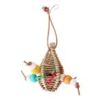 ケージアクセサリー鳥オウム咀嚼おもちゃユニークな鳥止まり木スタンドペットインテリア用品固体鳥のおもちゃ吊りロープコンゴウインココニュア
