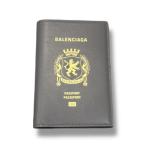 BALENCIAGA Balenciaga eather passport holder кожа паспорт держатель серый 1584MG