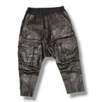 D.HYGENti- высокий genSoft Horse Leather Over Sarouel Cropped Pants шланг кожа обезьяна L укороченные брюки ST107-1325A черный 2 19398M