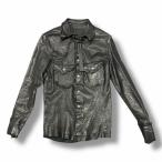 ショッピング未使用 参考上代297000円 未使用 ISAMUKATAYAMA BACKLASH DEERSKIN GARMENT-DYED LEATHER SHIRTS レザーシャツ イサムカタヤマバックラッシュ 2145-02 ブラック L