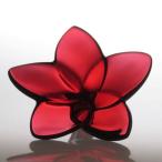 バカラ 置物 ● ブルーム レッド 赤色 花 クリスタル フラワー オーナメント オブジェ フィギュリン