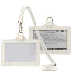 Chillchi IDカードホルダー 横型 定期入れ パスケース ネームホルダー カードケース 社員証 名札入れ 両面 クリア ネックストラップ付 首掛け メンズ