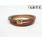  Loewe LOEWE дыра грамм машина f кожа Brown Logo Gold размер M браслет унисекс прекрасный товар аксессуары 