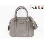 グッチ GUCCI 449654 ハンドバッグ 2WAY マイクログッチシマ レザー グレー アウトレット  レディース  【中古】  バッグ