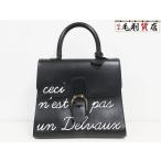 DELVAUX デルヴォー L'Humour ルーモアGM ボックスカーフ ブラック AA0295AAM099ZPV 【中古】 ハンドバッグ バッグ