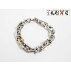  Salvatore Ferragamo SALVATORE FERRAGAMO 77-0311/001 gun chi-ni латунь серебряная цепь [ б/у ] breath re