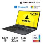 ショッピングノートパソコン 新品 ノートパソコン 17.3インチ mouse F7-I5I01BK-B(32GBメモリ搭載モデル) Core i5-1235U 1TB SSD DVDドライブ Office付き 新品  Windows11