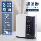 加湿器 超音波 上部給水式 ハイブリッド 3重除菌 高温除菌 マイナスイオン 大容量5L 次亜塩素酸水対応 アロマ対応 タイマー 敬老の日 ギフト xr-ht52