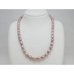 淡水真珠オーバルパールネックレス　ピンクパープル  [色味指定不可]