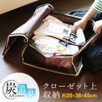 炭入り消臭衣類収納ケース 収納ケース 衣装ケース ケース 消臭 脱臭 収納 炭 透明窓 クローゼット 上段 炭加工 折り畳み可能  メンズ (メール便50)