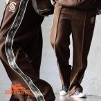 KRIFF MAYER クリフメイヤー トラックパンツ ストレート ワイド メンズ  ライン セットアップ ストレッチ ウエストゴム パティ