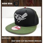■NEW ERA[ニューエラ] SNAP BACK CAP BALTIMORE ORIOLES バルティモア オリオールズ SNAPBACK キャップ 帽子 / ブラック/オリーブ 黒 深緑