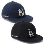 ニューエラ NEW ERA キャップ 帽子 RC 9FIFTY Flat Visor French Linen クーパーズタウン NY LA ブラック ネイビー 黒 紺 BLACK NAVY 14744669 14744667