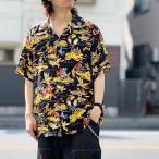 サンサーフ SUN SURF アロハシャツ ハワイアンシャツ HAWAIIAN S/S SHIRT “HAWAIIAN HULA” 半袖 レーヨン ブラック 黒 BLACK SS39411
