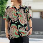 サンサーフ SUN SURF アロハシャツ ハワイアンシャツ RAYON HAWAIIAN S/S SHIRT “PEACOCK” 半袖 レーヨン ブラック 黒 BLACK Lot No. SS39428