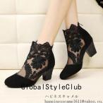 サマーブーツ レディース ブーツサンダル オープントゥ ブーティ メッシュレース ブーサン シースルー 透かし 夏作女性225~250新作ハイヒール5cm通気