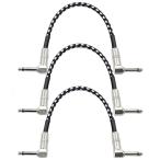 シールド 3本セット 15cm 導体 ギター ノイズ低減 L/L プラグ エフェクター シールド PVC材質 耐食性 耐高温 エフェクター