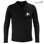 ショッピングスカル BlackVaria Tシャツ 長袖 スカル ドクロ ワンポイント Vネック メンズ(ブラック黒) zkk067ls