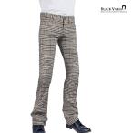 BLACK VARIA ロングパンツ チェック柄 ブーツカット 日本製 ローライズ ボトムス シューカット mens メンズ(ベージュ茶グレンチェック) 232101