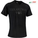 ショッピングPT VIOLA rumore ヴィオラルモーレ ビオラ Tシャツ 半袖 クルーネック ロゴPT オーバーステッチ mens メンズ(ブラック黒) 42326