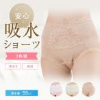 S M L LL ＼累計55,000枚突破！／ 失禁ショーツ 女性用 尿漏れパンツ 失禁パンツ 大きいサイズ 55cc おしゃれ 抗菌・防臭・消臭 安心ショーツ (3枚セット)