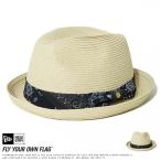 ハット フェドーラ 中折れハット メタルロゴ ブラックペイズリー ペーパーハット 帽子 NEWERA メンズ プレゼント ギフト 彼氏 男性 誕生日 父の日 14744664