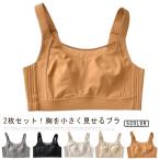 下着 ブラジャー 胸を小さく見せるブラ 2枚セット 大きいサイズ 無地 シンプル ナイトブラ スッキリ 胸を小さく見える フルカップ 背中 スッキリ