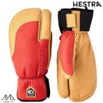 he -тактный la3 палец Short лыжи свечение хлеб язык HESTRA TOPO 3-FINGER FULL LEATHER SHORT Flame Red Tan 33872 540701