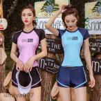  купальный костюм женский body type покрытие короткий рукав 2 позиций комплект танкини шорты почтовый заказ фитнес спорт раздельный пляж бассейн Jim движение для купальный костюм 