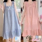 ルームウェア パジャマ レディース 夏 綿 フリル 大きいサイズ ワンピースパジャマ 女性 部屋着 寝間着 韓国風 ゆったり