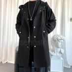  тренчкот мужской весеннее пальто длинное пальто свободно Mod's Coat весна осень милитари большой Silhouette одноцветный casual внешний 
