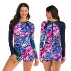  фитнес купальный костюм One-piece все в одном Zip накладка имеется женский .. плавание одежда Rush Guard женщина длинный рукав пляж серфинг плавание 