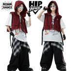  ребенок танцевальный костюм Junior hip-hop красный футболка чёрный брюки проверка рубашка наматывать способ накладывающийся надеты стиль Street серия Корея способ Kids stage костюм презентация для костюм 