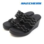 スケッチャーズ レディース ランブル オン エレガント デイ ブラック サンダル ウェッジ ヒールアップ 黒 SKECHERS RUMBLE ON ELEGANT DAY BLACK 119179