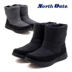 ノースデイト レディース スノーブーツ ブラック グレー 反転式 スパイク 防滑 防寒 ニットゴア バックゴア 3cm耐水 滑りにくい 冬靴 黒 灰 North Date KH-38035