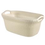 CURVER(カーバー) バスケット ホワイト 40L Knit ニット収納 バスケット ランドリー ランドリーバスケット カゴ 洗濯カゴ おしゃれ