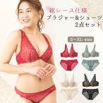 総レース ブラジャー ショーツ セット 大人 セクシー 透け感 ワイヤー入り 4段ホック 女性 可愛い シンプル 爆買 mude