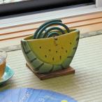 信楽焼蚊取り線香入れ黄スイカ蚊遣り...