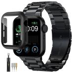 ＦＡＬＳＡＤ 新型 Apple Watchバンド ステンレス 46mm/42mm/44mm/40mm/45mm/41mm保護ケース付き 対応
